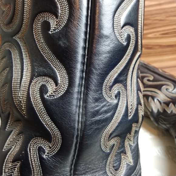 Lucchese Black Ostrich Boots Sz 10B - Picture 9 of 12
